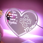 Personalized Mom You Are the Piece That Holds Us Together Mirror Light Puzzle Piece Sign Mother's Day Gifts