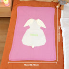 Personalized Knitted Blanket Bunny Blanket with Embroidered Name Gift for Baby