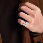 Custom Men's Ring Personalized Photo Ring With Engraved Words Perfect Gift For Daddy On Father's Day