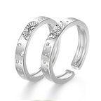 Sun and Moon Couple Rings Matching Ring Adjustable Ring Jewelry Gift for Lovers