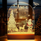 Custom Name Christmas Tree Personalized Santa Elk Night Light Bedroom Christmas Gift 3D Room Decor Night Light Desk Lamp Night Light Gift
