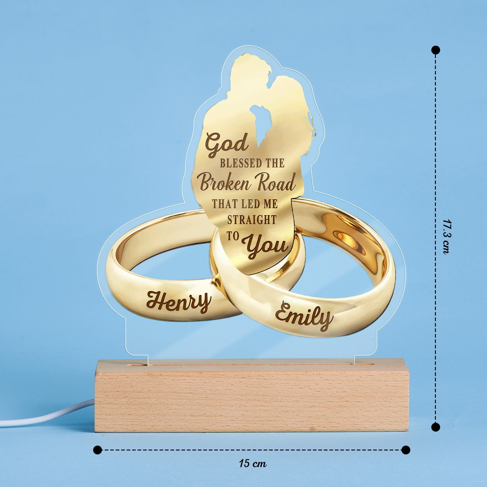 Custom Couple Names Acrylic Lamp Home Decor Night Light Anniversary Gifts