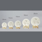 Photo Moon Lamp Custom 3d Light Heart Engraved Moon Lamp - Touch Two Colors 10cm-20cm Available Couple Gift