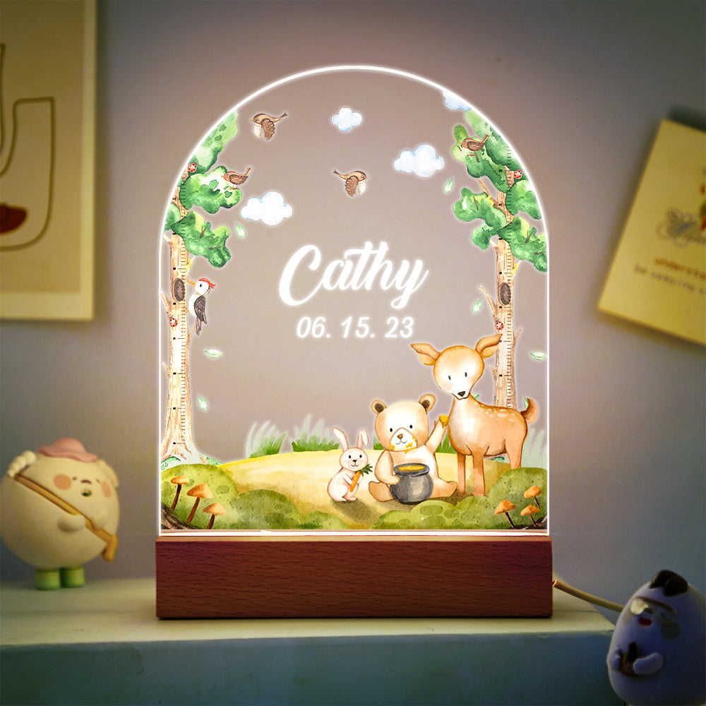 Custom Name Christmas Tree Personalized Santa Elk Night Light Bedroom Christmas Gift 3D Room Decor Night Light Desk Lamp Night Light Gift