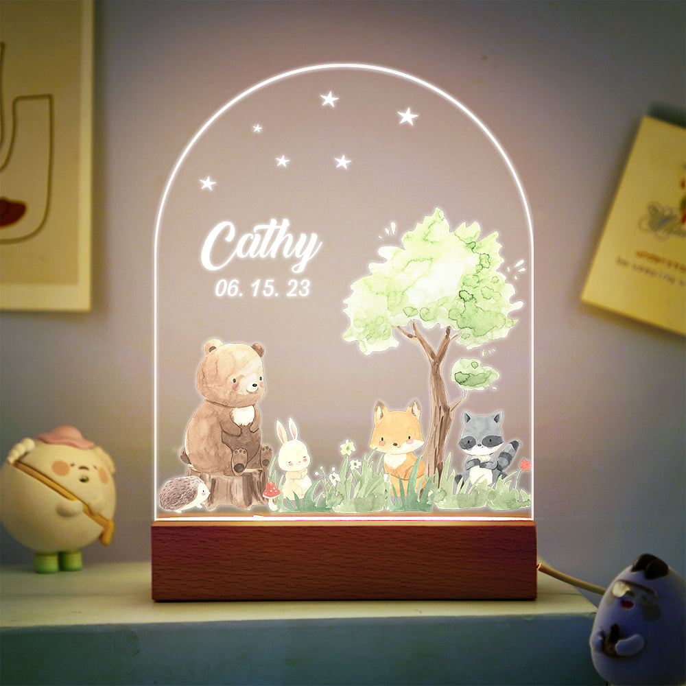 Custom Name Christmas Tree Personalized Santa Elk Night Light Bedroom Christmas Gift 3D Room Decor Night Light Desk Lamp Night Light Gift