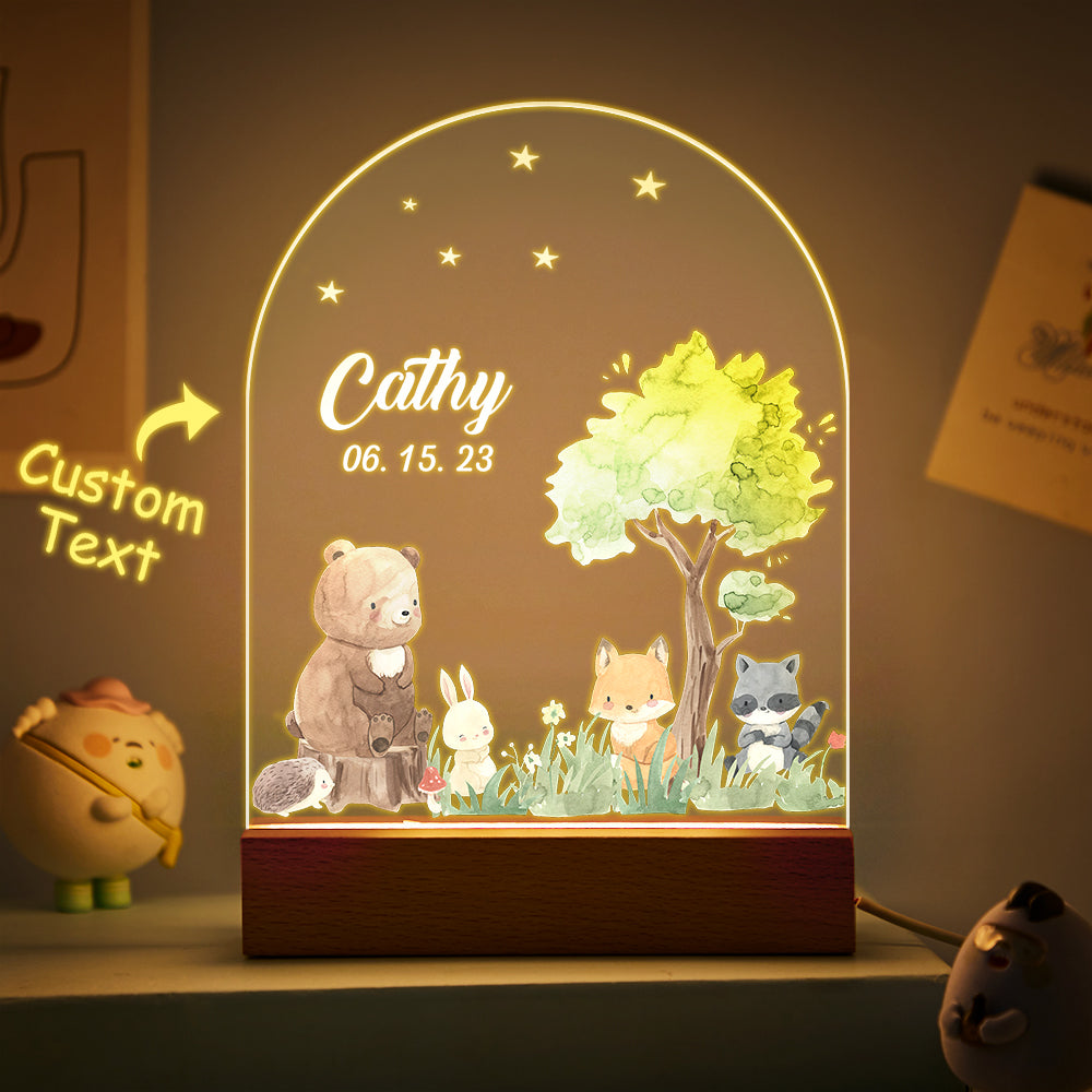 Custom Name Christmas Tree Personalized Santa Elk Night Light Bedroom Christmas Gift 3D Room Decor Night Light Desk Lamp Night Light Gift