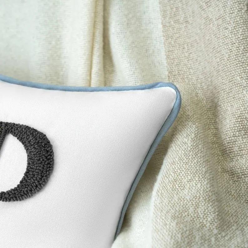 Home Decor Punch Needle Embroidered Custom Pillow Case Personalized Gift Graduation Gift Dorm Room Decor Kids Room Decor