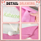 Personalized Knitted Blanket Bunny Blanket with Embroidered Name Gift for Baby