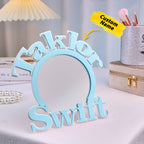 Personalized 3D Printed Mirror with Text Makeup Mirror Birthday Gift for Her
